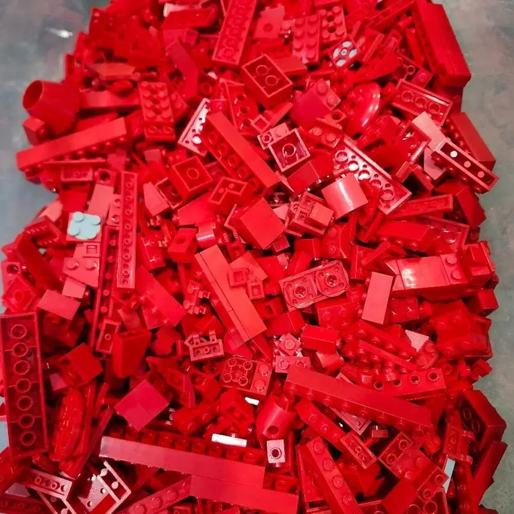 Bulk Lego: Red - Sorted By Color, 15oz, Bricks, Flats, Studs, Angles, Baseplate